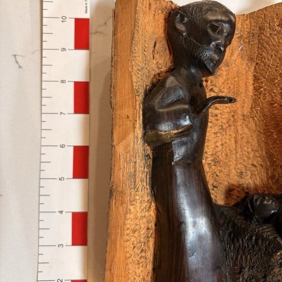 African Wooden Hand Carved Holy Family Makonde Ebony Sculpture Nativity 10x8” - Picture 8 of 9